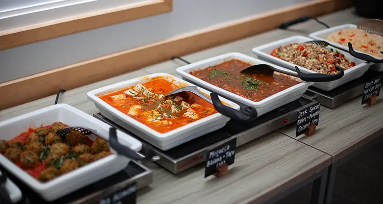 Meat-free food lunch options