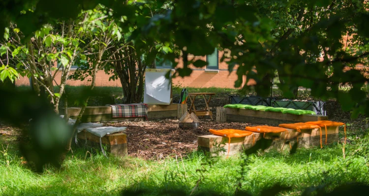 Outdoor woodland retreat space 