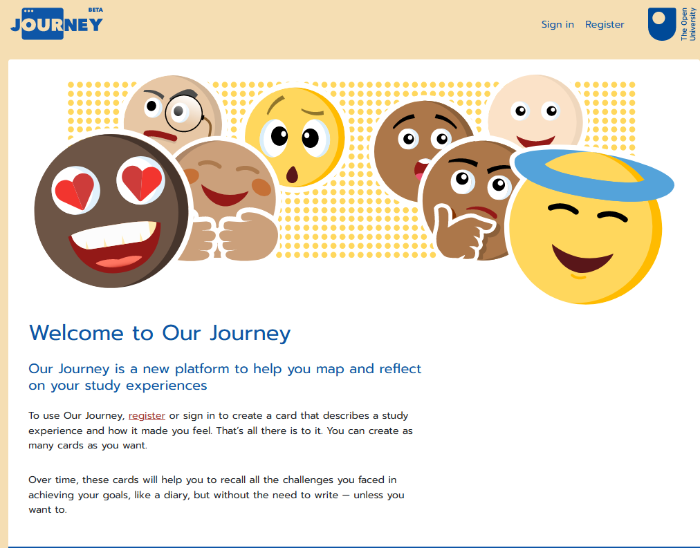 Screenshot from Ourjourney website