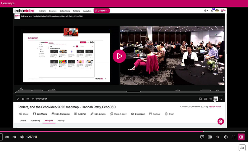 This image shows a screenshot of the engagement tools in EchoVideo