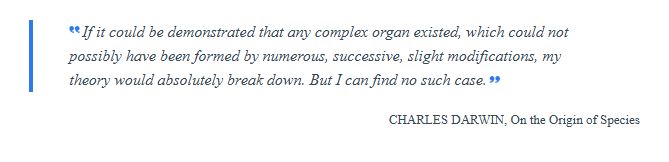 A styled quote box showing a Charles Darwin quotation from On the Origin of Species.