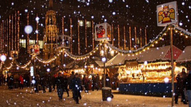 This image shows a Christmas market