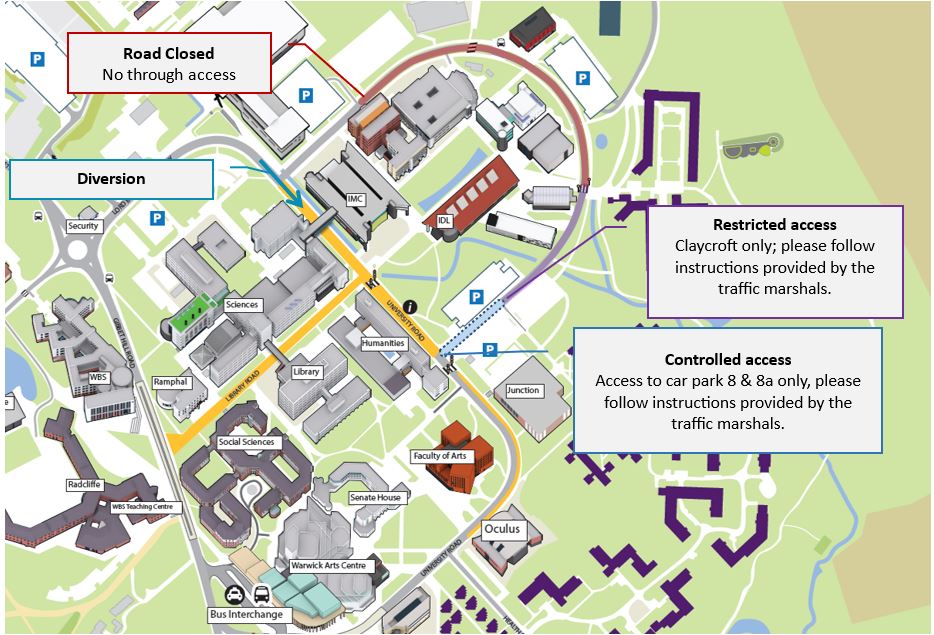 Image of the closure arrangements for Academic Loop Road