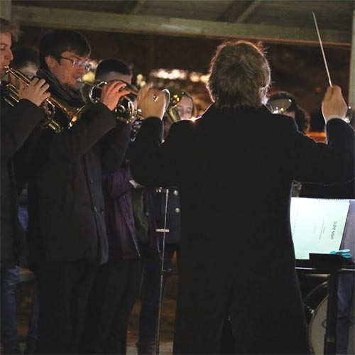 Warwick Brass perform in the new Bandstand