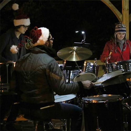 DrumSoc perform in the new Bandstand