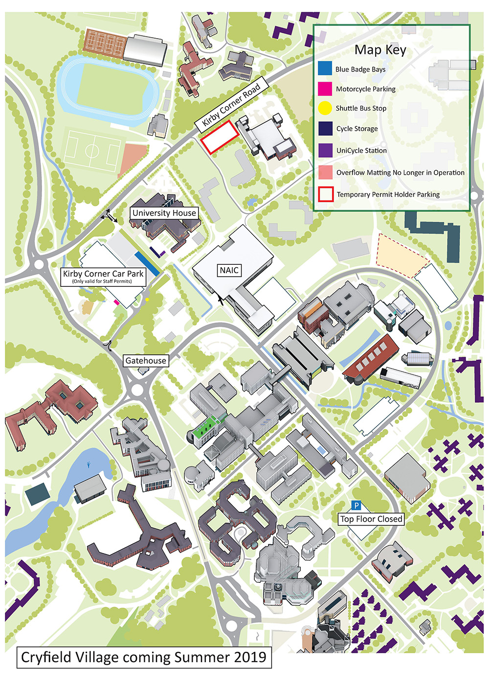 Car parking on campus map