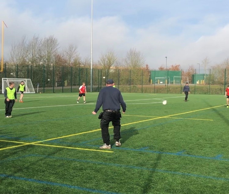 An image of the wellbeing week football match