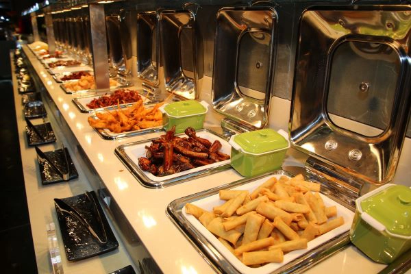 Array of Chinese food at a buffet