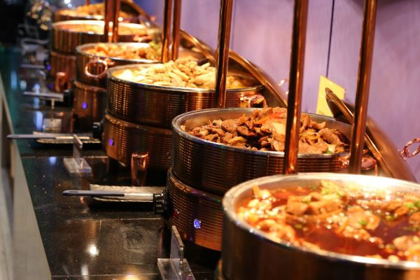 Array of Chinese food at a buffet