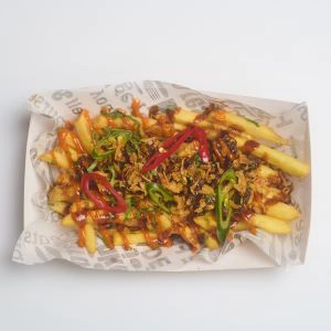 A takeaway order of loaded fries
