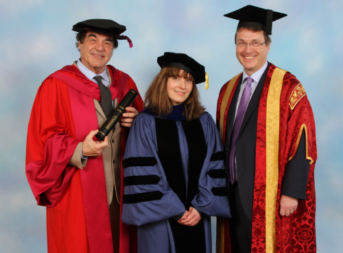 Oliver Stone receives honorary degree from the University of Warwick