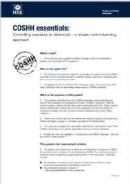 COSHH Essentials document, outlining simple control banding for the management of chemicals in the workplace