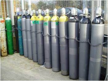 Cylinders stored to Stillage rails