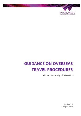 image showing the front page of the guidance to the travel procedures