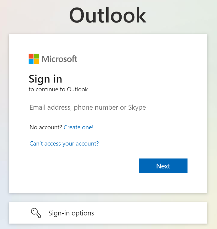 Microsoft 365 log in screen