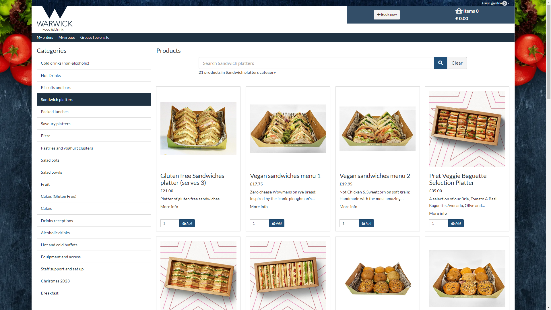 Warwick Food & Drink Products Page
