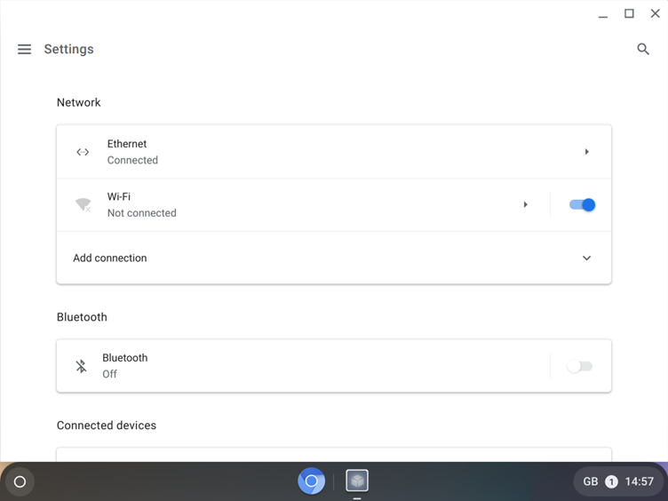 Chrome OS WiFi settings