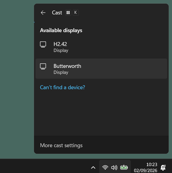 Cast Menu