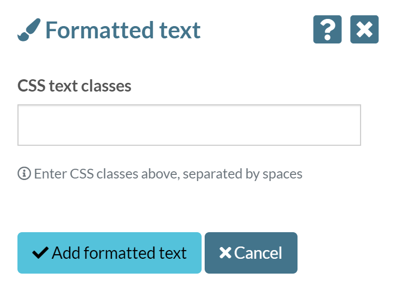 Format text - SiteBuilder manual - IDG