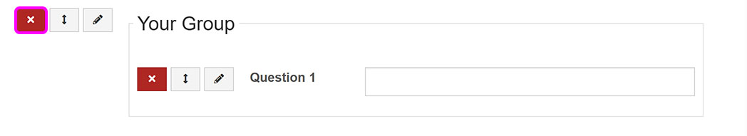 A field group with the 'Delete field' button highlighted