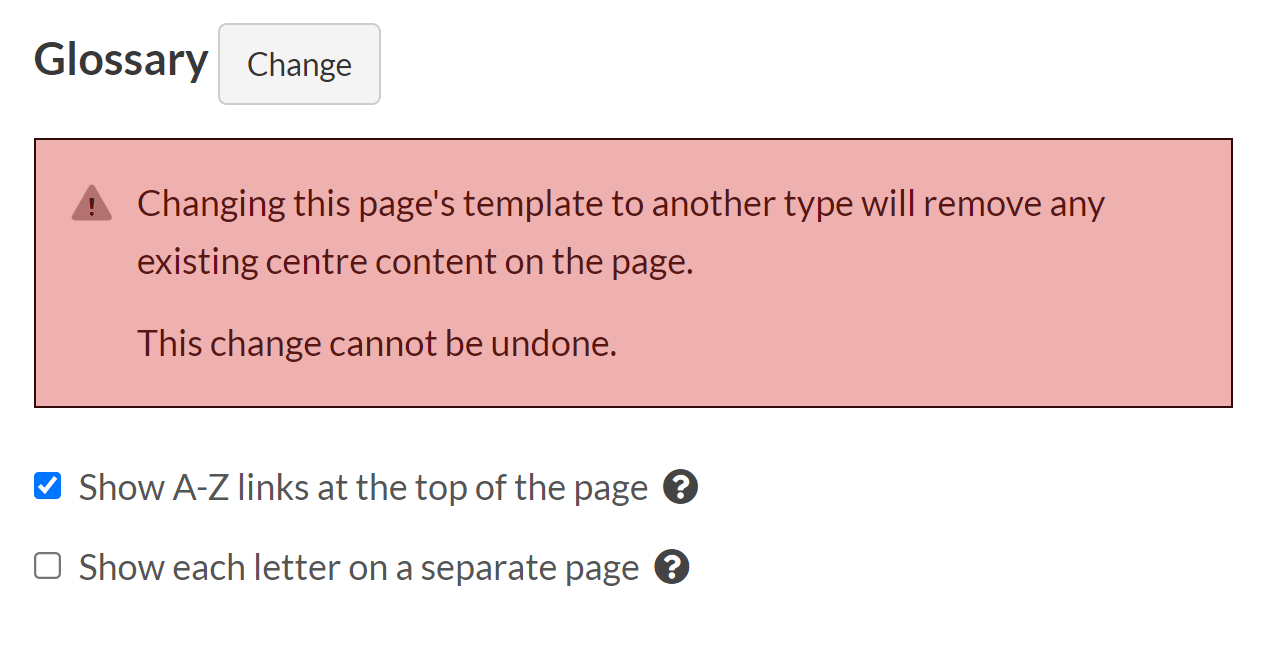 Glossary page - SiteBuilder manual - IDG