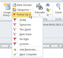 Setting Reminders Outlook 2010