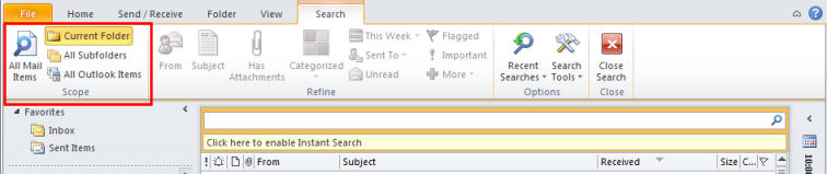Search tab