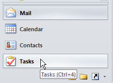 Tasks button in Outlook