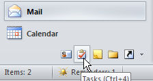 Tasks icon in Outlook