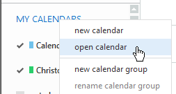 Open calendar option