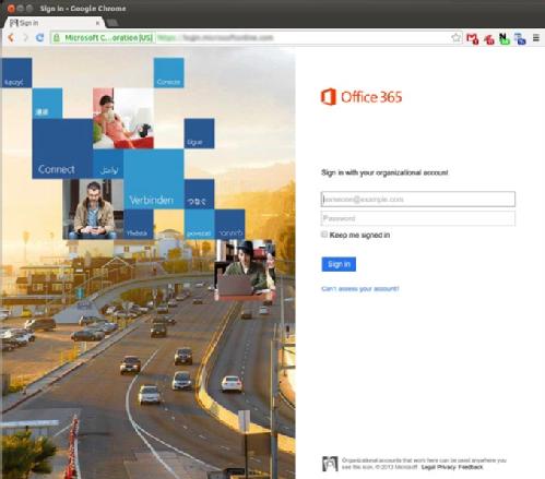 Screenshot: Office 365 sign in page