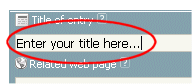 Entering a title for your entry