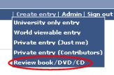 Review book/DVD/CD drop-down menu