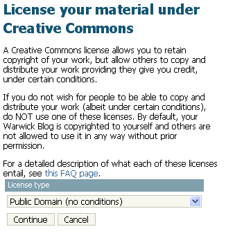 Enter your Creative Commons license