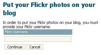 Enter your Flickr username