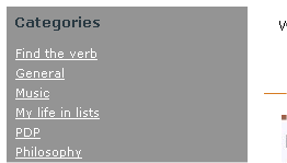 List of categories