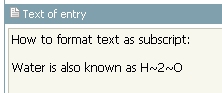 Format as subscript