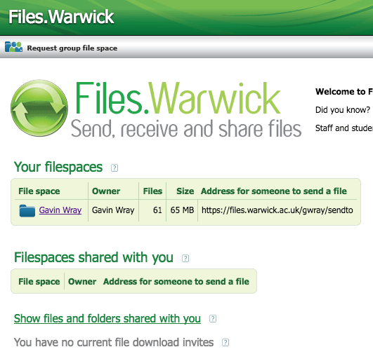 Files.Warwick home page