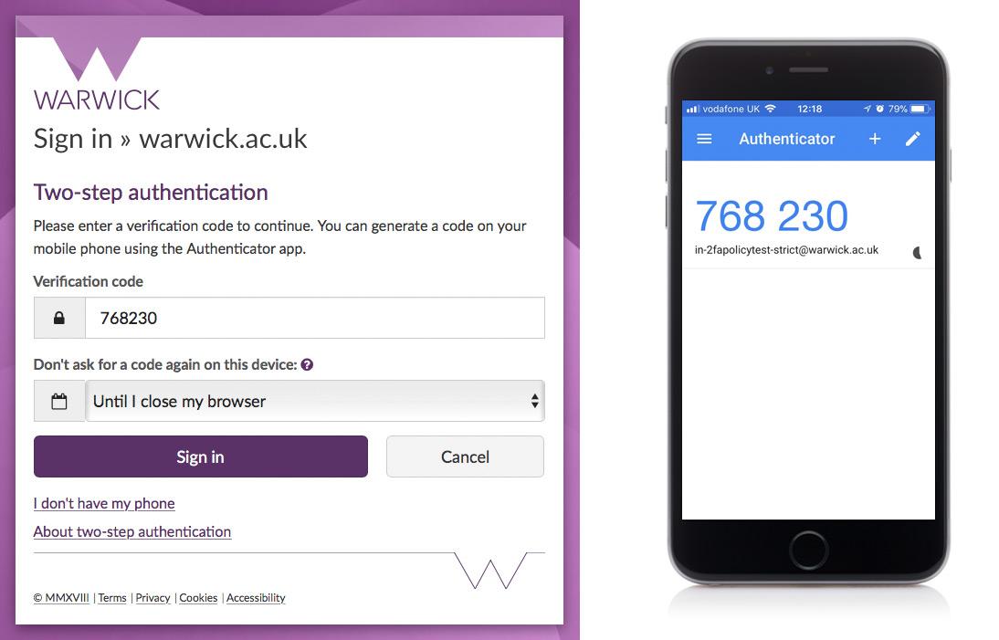 Enter the verification code shown on your phone