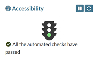 The accessibility check for a page with no detected issues