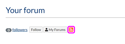 The top of a forum page, with the RSS button highlighted