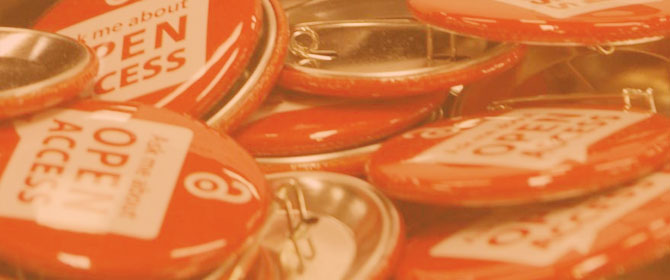 Red Open Access button badges