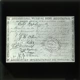 International Working Men's Association: 1865 membership card of the trade unionist Robert Applegarth
