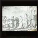 The last constitutional procession of the refractory priests, 'long noses'. A satire on the interment of the Civic Oath, Aug. 31st 1792