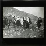 A convoy of Druse refugees crossing the border on the North frontier of Palestine