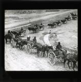 Mule carts: Convoy in the Kyber Pass. The Mahsuds, 1920.