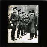 Prime Minister David Lloyd George inspecting soldiers