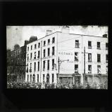 'Moran's Hotel, at the corner of Talbot and Gardiner Streets, was the scene of some of the earliest fighting, and suffered severly, a mine being exploded in the basement.', 1922