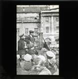 Lenin with Kamenev, addressing a meeting