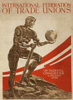 Cover of souvenir brochure for IFTU Congress, 1936